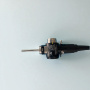 Close-up of the ergonomic handle that enhances maneuverability and control during endoscopic procedures. Ergonomic Control Handle