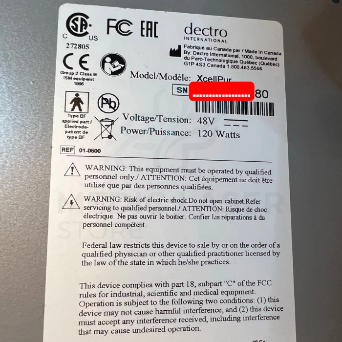 Apilus xCell Pur Product Specification Label Apilus xCell Pur Product Specification Label